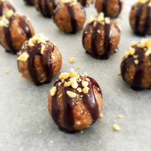 Chocolate Peanut Butter Balls | How to make Vegan ‘Snickers’ Cookie Dough